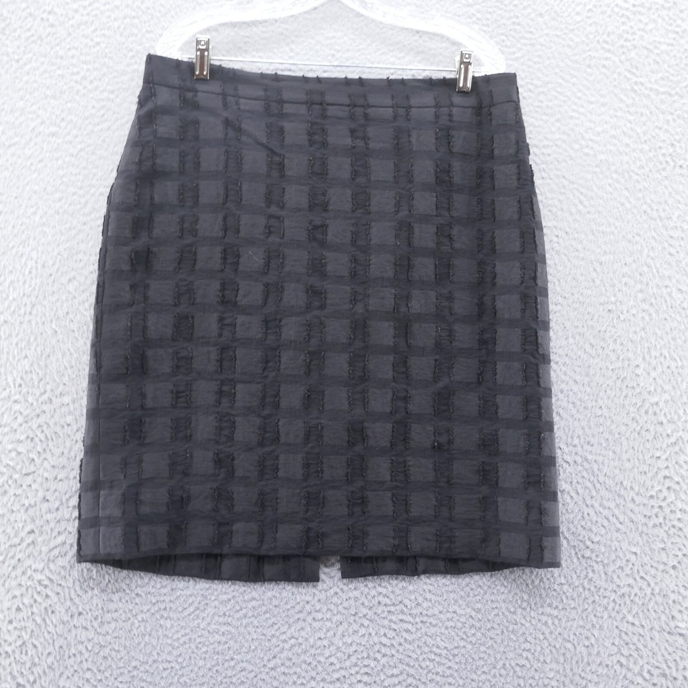 J Crew Womens The‎ Pencil Skirt 12 Black Windowpane Career Preppy